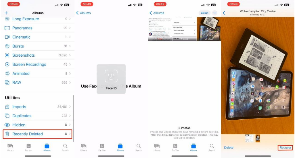 称多苹果14维修分享 iPhone14 上恢复已删除的照片 