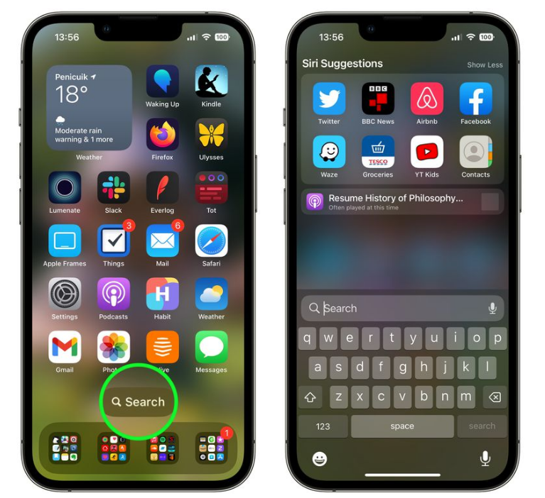称多苹果手机维修分享升级到 iOS 16 后，如何删除主屏幕上的搜索按钮 